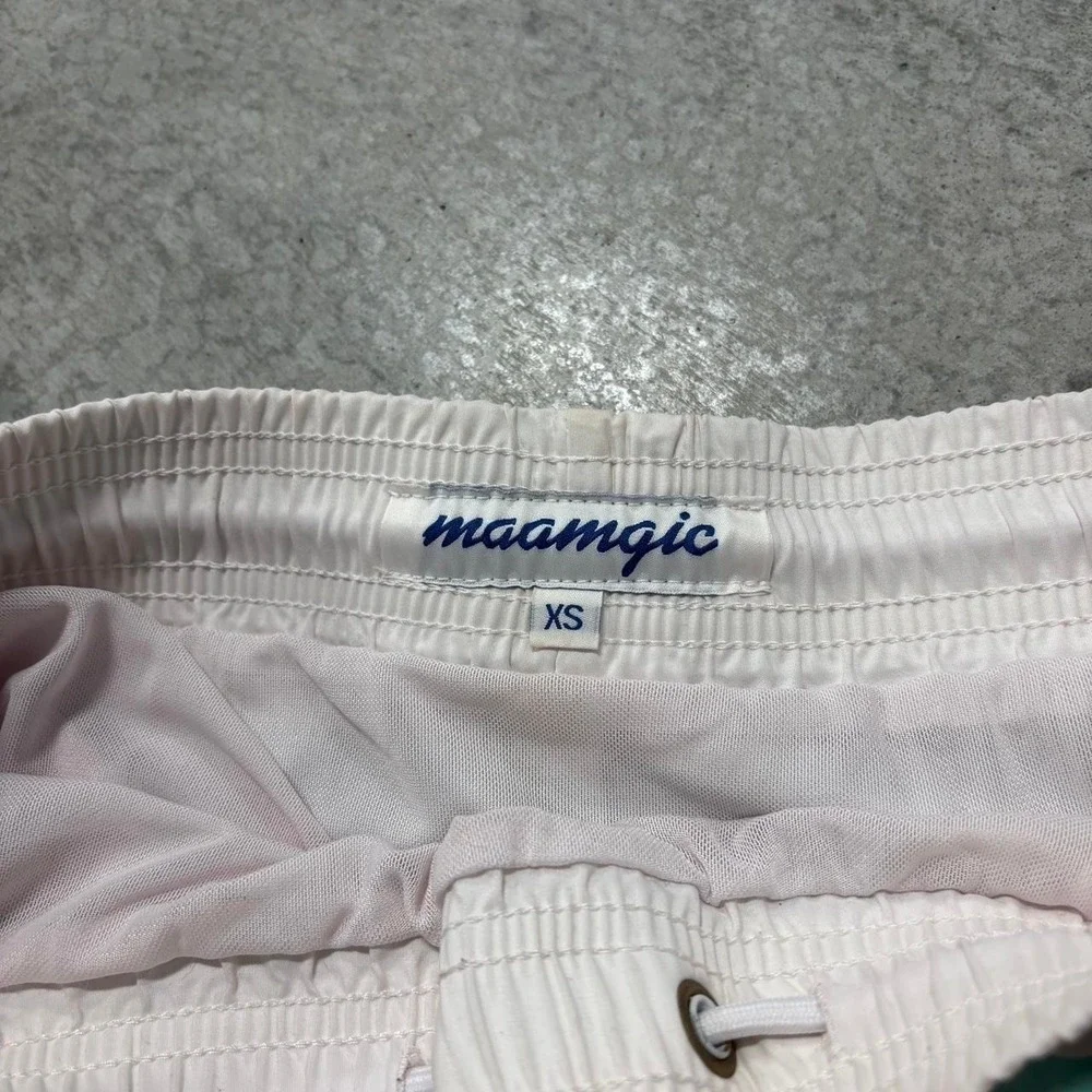 Maamgic Striped Swim Trunks Men's XS Blue White Orange Pink Board Shorts